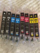 Lot Of 8 EZ Ink Cartridges 251 XL (2) Black (12Cyan (2)Magenta (2)Yellow-NEW picture