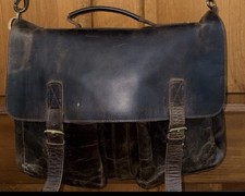 KomalC Brown Leather 15” Laptop Messenger Shoulder Bag, Adjustable Strap Quality picture