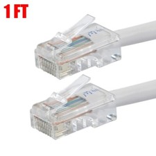 1FT CAT5E Ethernet LAN Network Patch Cable Internet Router Cord RJ45 UTP White picture