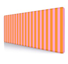 Pink and Orange Vertical Striped Large Extended Pad, Abstract Cute Boho Desk ... picture