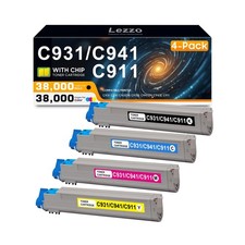 C931 C941 C911 Toner Cartridge 4-Pack 45536516 45536515 45536514 45536513 Ton... picture