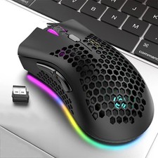 Wireless Mouse Gaming Rechargeable Optical Mouse Cordless 7 Color LED Backlit PC picture