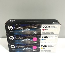GENUINE SET X3 C,M,Y HP 990X HI-YLD INK CARTRIDGES PageWide Pro 750 772 777  picture