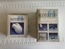 VINTAGE Manhattan Stereo Speakers BEIGE Retro PC Desktop Computer 90s NIB picture
