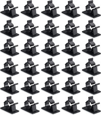 Viaky 30 Pcs Black Clips Self Adhesive Backed Nylon Wire Adjustable Cable Clips picture