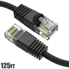 125FT Cat6 RJ45 Network LAN Ethernet UTP Molded Snagless Patch Cable 24AWG Black picture