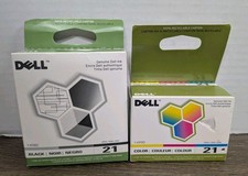 Genuine DELL Ink Series 21 Black (Y498D) & Color (Y499D) OEM Replacement - NEW  picture