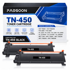 TN450 Toner Cartridge 2PK BK Replacement for FAX-2840 FAX-2940 MFC-7240 2-Pack picture