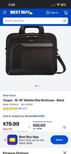 Targus Mobile Elite 15-16in Padded Laptop Briefcase Black TBT045US picture
