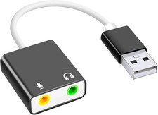 USB Audio Adapter External Sound Card for PC Laptop USB to 3.5mm Aux Mic Jack picture