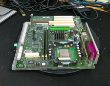 Dell 03E078 Motherboard & 062YVH Riser Card W/ RAM, Intel SL5TK CPU & I/O Shield picture