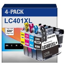 4pk LC401XL Ink Cartridges for  LC401 MFC-J1010DW MFC-J1012DW MFC-J1170DW picture