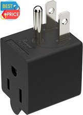 90 Degree Adapter Right Angled Downward Angled USA 3-Prong Male-Female Adapter,9 picture