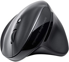 Ergonomic Wireless Rechargeable Mouse with 5 Buttons, Blue LED, Black picture