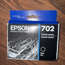 NEW Genuine Epson 702 Black Standard  Replacement Ink Cartridge Exp 8/26 OEM picture
