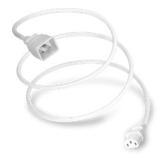 C13 C20 15A 250V 14/3 SJT Power Cord - White - 5ft picture