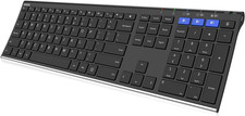 Bluetooth Keyboard Stainless Steel Full Size Wireless for Windows Mac iOS picture
