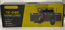 T-WOLF TF-240 Wired Backlit Gaming Combo: Keyboard Mouse Headset Pad picture