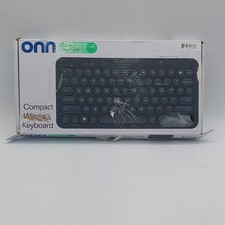 onn Compact Wireless Keyboard 78 Keys Quiet Keys Black AB-13 picture