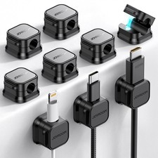 9 Pack Magnetic Cable Clips Cord Organizer Adhesive Wire Management picture