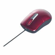Buffalo Wired Optical Mouse Silent / 3 Buttons / M Size red BSMOU27SMRD picture
