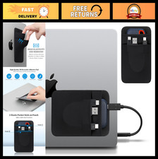 Portable Hard Drive Sleeve for Laptop - 2-Pocket Adhesive Pouch for SSDs, Black picture