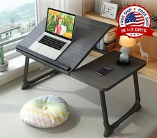 Mesa para Laptop Ajustable Escritorio Portatil Plegable para Cama y Sofa Negro picture