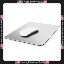 Aluminum Mouse Pad Silver 9.1x7.1 Inch Waterproof Non-Slip Office Gaming picture