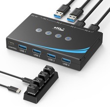 USB 3.0 Switch 4 Computers Sharing USB Peripherals, 4 Port USB Switcher Shari... picture