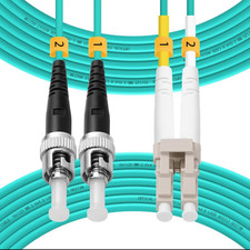 1M‑10M OM3 LC UP  to ST UPC Duplex 50/125 Fiber Patch Cord LSZH LAN picture