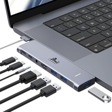 USB C Hub Adapter for MacBook Pro/Air M1M2M3 2022 2021 2020 New 7 IN 2  picture