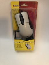 Inland u-Navigator Optical Mouse Vintage PS/2 Wired White Blue 07236 New Sealed picture