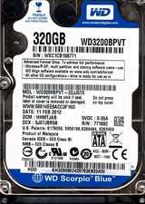 WD3200BPVT-22JJ5T0, HHMTJAB,  WESTERN DIGITAL SATA 320GB, FEB 2012, WXC1 picture