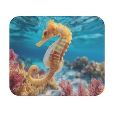 Seahorse Mouse Pad, Underwater Coral Reef Desk Decor, Ocean Animal Mousepad picture