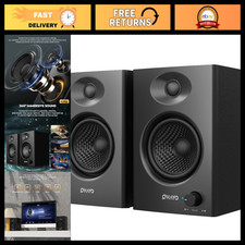 60W Bluetooth 5.3 Computer Speakers - Stereo 2.0, Wired & Wireless, Black Pair picture