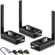Wireless HDMI Splitter Transmitter & 2 Receivers Upgrade Kit 165ft 2.4/5.8G picture