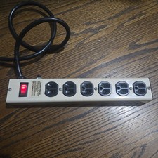 Vintage Metal Power Strip Heavy Duty Alert SLP Temp Power Tap 6-Outlet - Tested  picture