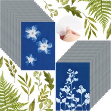 Sun Print Paper Cyanotype Paper Kit, 32 Sheets Sun Art Paper with 1 Plastic Tool picture