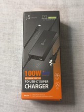 j5create 100W PD USB-C Super Charger Power Adapter Black JUP2290 NIB picture