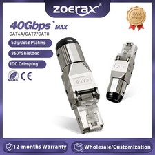 ZoeRax 10PCS RJ45 Cat8 Cat7 Cat6A Connectors RJ45 Shielded Toolless Modular Plug picture