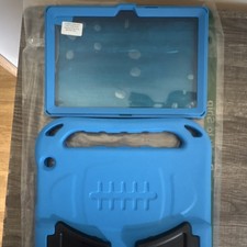 Blue Rugged Tablet Case Silicone Rubber Shockproof Impact Resistant Stand Handle picture