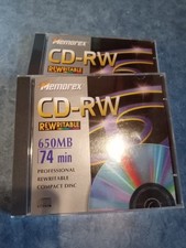 Set of 2 SEALED Memorex CD-RW  650MB / 74 Min Rewrite Speed 1999 picture