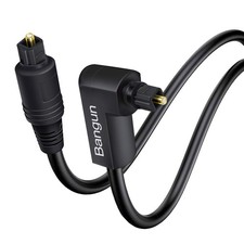 90 Degree Toslink Optical Audio Cable 6 Foot, Slim S/PDIF Digital Right Angle... picture