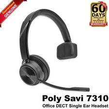 Poly Savi 7310 Monaural DECT Wireless Headset Noise Cancelling Black 783N0AA picture