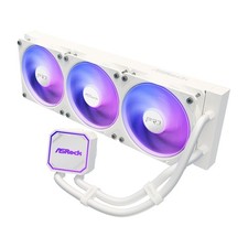 ASRock AIO PRO White 360 ARGB 27mm radiator, ARGB waterblock, ARGB Hub-lighting picture