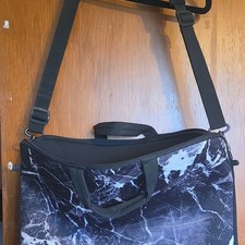 Marbled Black/White Neoprene Padded 15in Laptop Shoulder/Messenger Bag picture