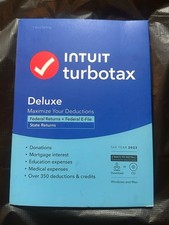 Intuit TurboTax Deluxe 2023 Federal w State Physical CD  license PC/MAC OPEN BOX picture