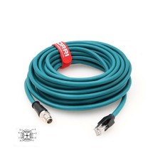 DRRI M12 X-Coded 8 Pin to RJ45 Gigabit Ethernet Interface Cat7e Shielded Cabl... picture