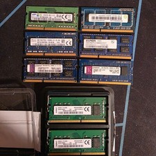 LOT (8) Chips - 12800s/10600s/19200 Laptop Memory - 1gb to 8gb Kingston Hynix picture