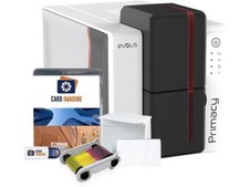 Evolis Primacy 2 Single Sided ID Card Printer & Supplies Bundle Badge Machine (P picture